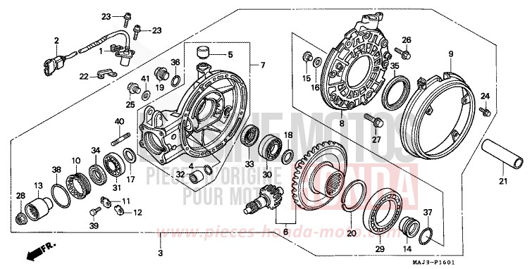 FINAL DRIVEN GEAR (ST1100A) for Pan-European ABS PEARL ATLANTIS BLUE (B142D) from 1995